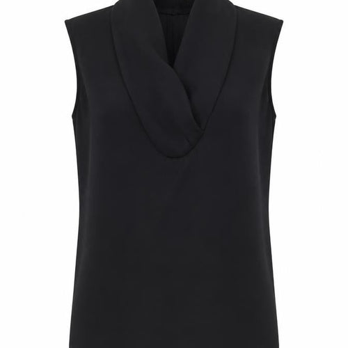 Paul Costelloe Women Black Chiffon Cowl Neck Sleeveless Blouse UK 10