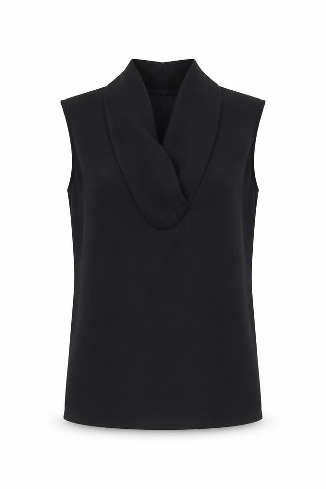Paul Costelloe Women Black Chiffon Cowl Neck Sleeveless Blouse UK 10