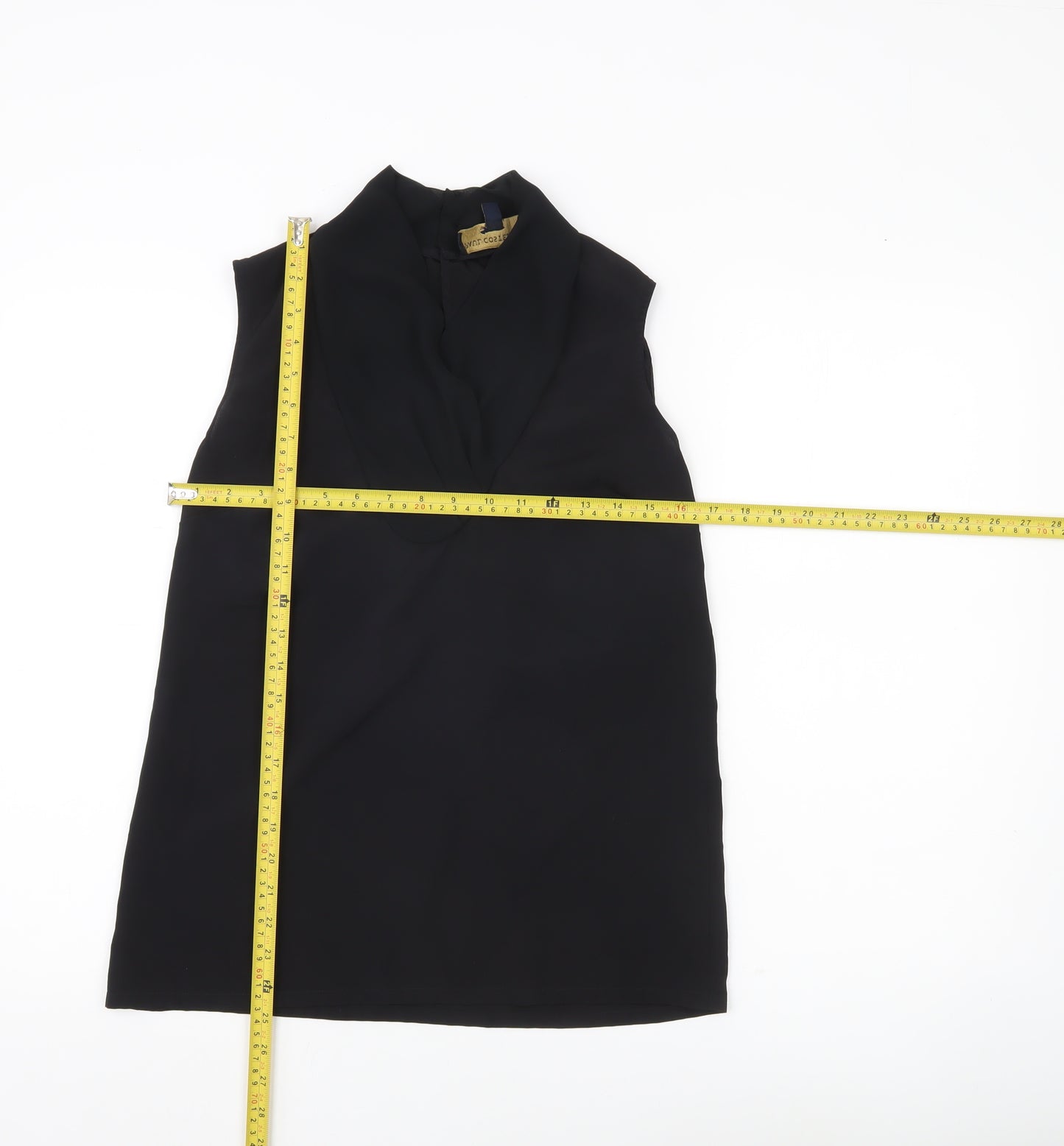 Paul Costelloe Women Black Chiffon Cowl Neck Sleeveless Blouse UK 10