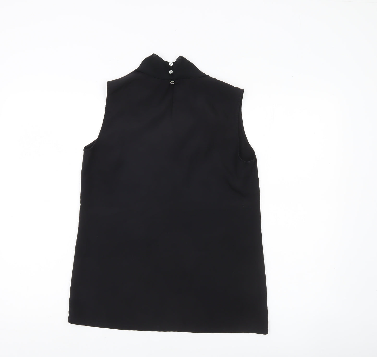 Paul Costelloe Women Black Chiffon Cowl Neck Sleeveless Blouse UK 10