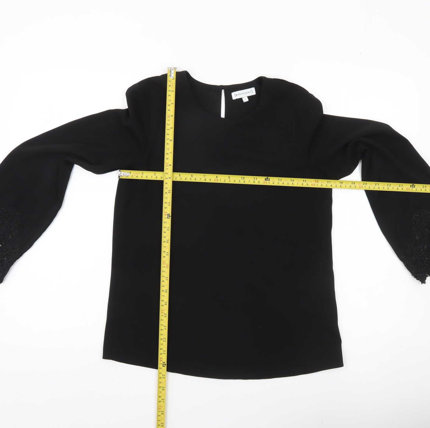 Warehouse Women’s Black Lace Sleeve Blouse Size 6