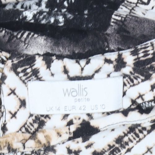 Wallis Petite Women's Multicoloured Blouse UK14 Tunic Style