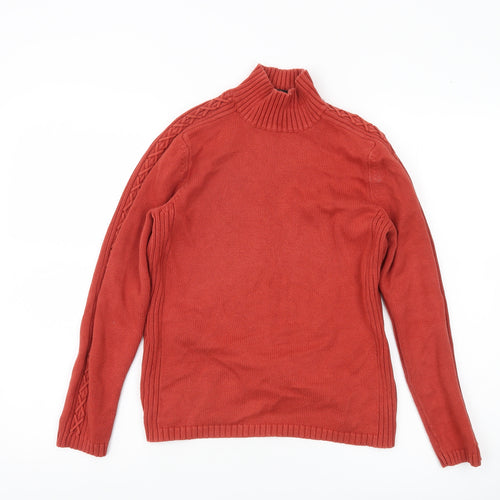 Principles Womens Red Mock Neck Cotton Jumper Size 14
