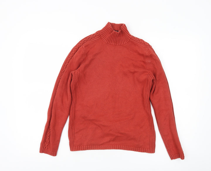 Principles Womens Red Mock Neck Cotton Jumper Size 14