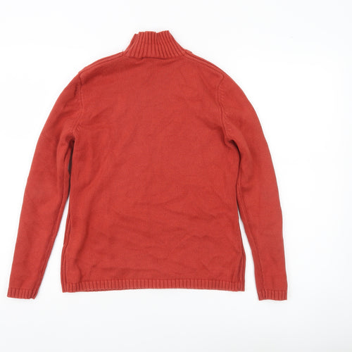 Principles Womens Red Mock Neck Cotton Jumper Size 14