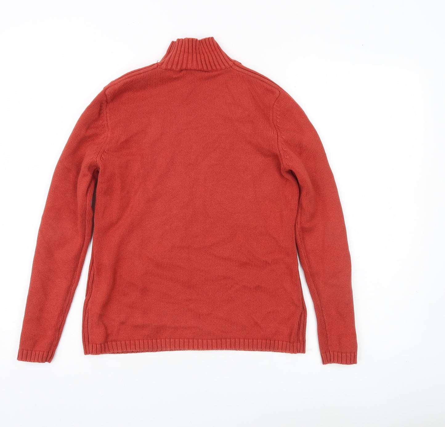 Principles Womens Red Mock Neck Cotton Jumper Size 14