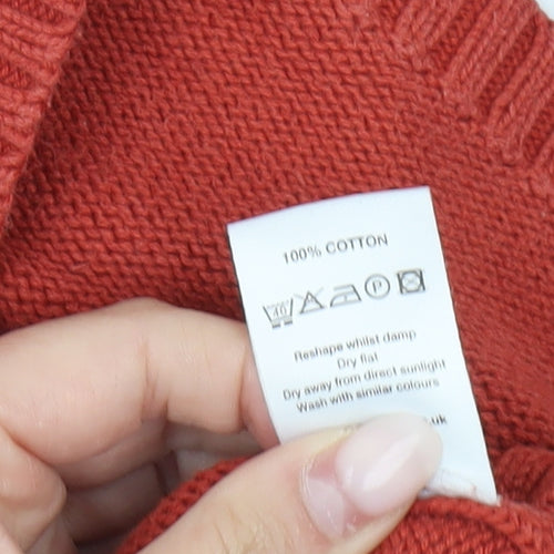 Principles Womens Red Mock Neck Cotton Jumper Size 14