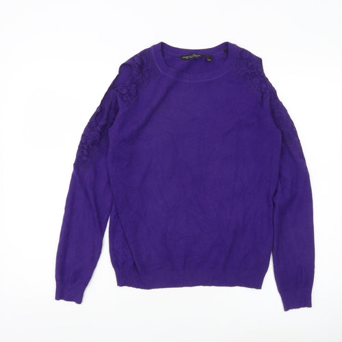 Dorothy Perkins Women’s Purple Cold Shoulder Jumper UK 10