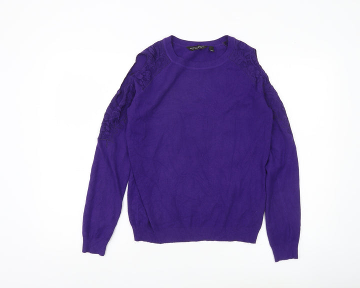 Dorothy Perkins Women’s Purple Cold Shoulder Jumper UK 10