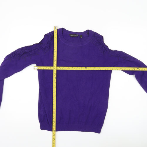 Dorothy Perkins Women’s Purple Cold Shoulder Jumper UK 10