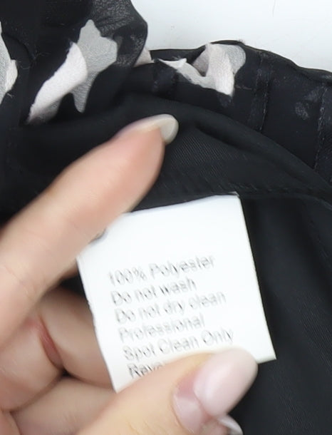 Noreen Phillips Women’s Black Midi Slip Dress Size 6 Ruffle Party