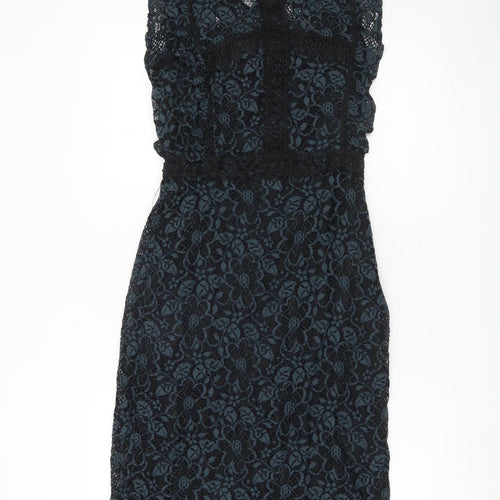 Zara Basic Women's Black XS Sheath Lace Sleeveless Cocktail Dress
