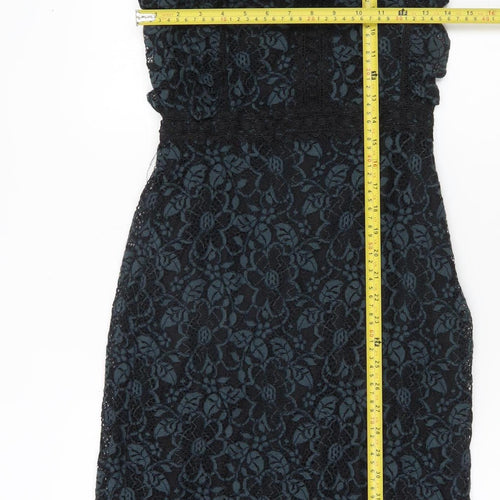 Zara Basic Women's Black XS Sheath Lace Sleeveless Cocktail Dress