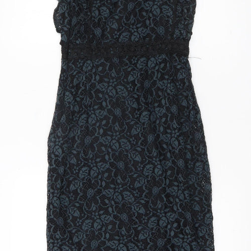 Zara Basic Women's Black XS Sheath Lace Sleeveless Cocktail Dress