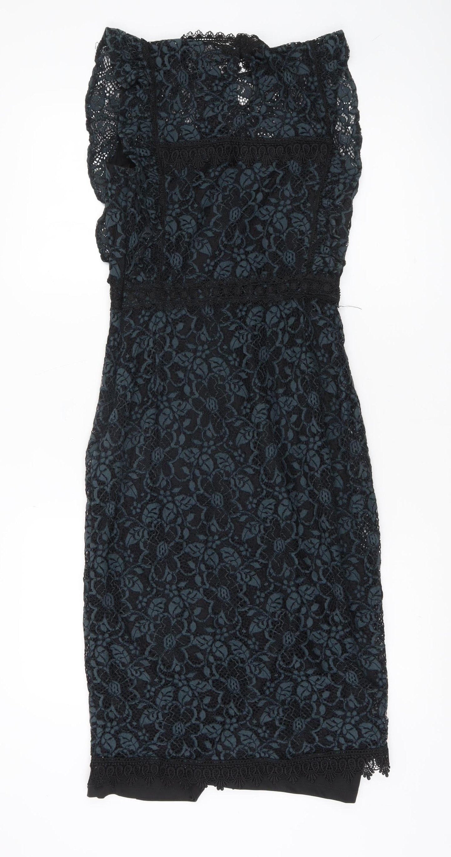 Zara Basic Women's Black XS Sheath Lace Sleeveless Cocktail Dress
