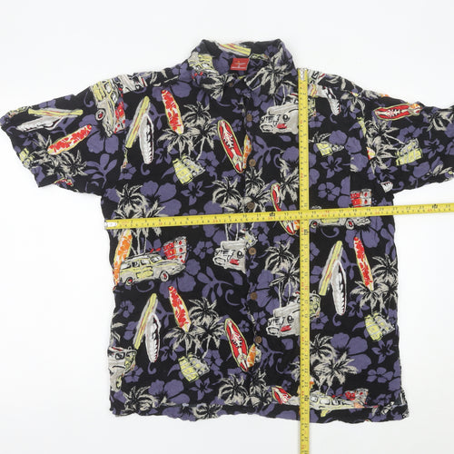 Junction West Men’s Multicoloured Rayon Hawaiian Shirt M Summer Casual