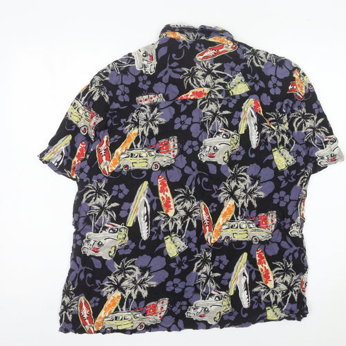 Junction West Men’s Multicoloured Rayon Hawaiian Shirt M Summer Casual