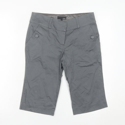 Next Women Grey Bermuda Shorts Size 6 Slim Fit Stretch Casual