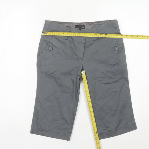 Next Women Grey Bermuda Shorts Size 6 Slim Fit Stretch Casual