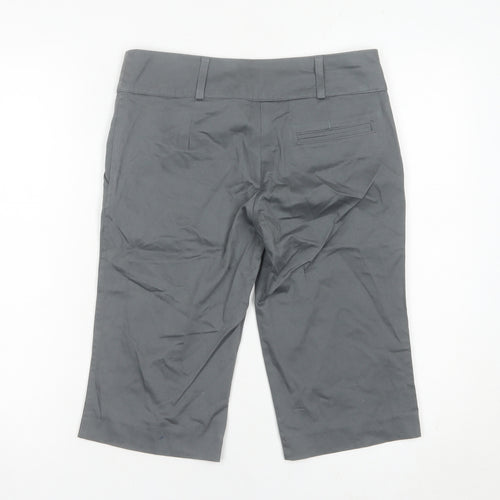 Next Women Grey Bermuda Shorts Size 6 Slim Fit Stretch Casual