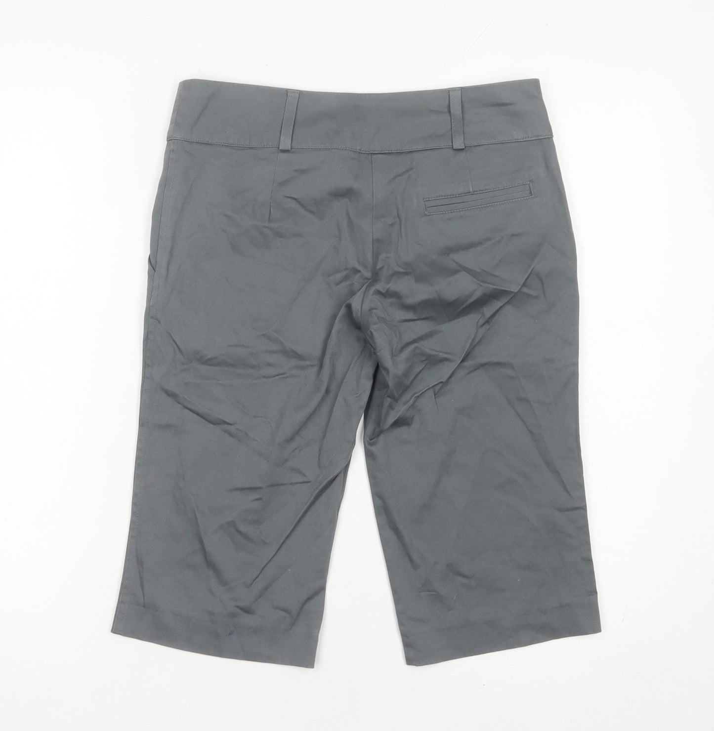 Next Women Grey Bermuda Shorts Size 6 Slim Fit Stretch Casual