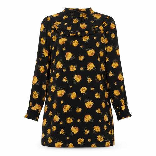 Dorothy Perkins Women’s Black Floral Shift Dress UK 10 Knee Length