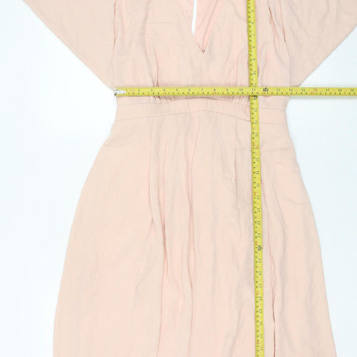 ASOS Women’s Pink Wrap Dress Size 14 Knee Length V-Neck