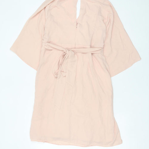 ASOS Women’s Pink Wrap Dress Size 14 Knee Length V-Neck