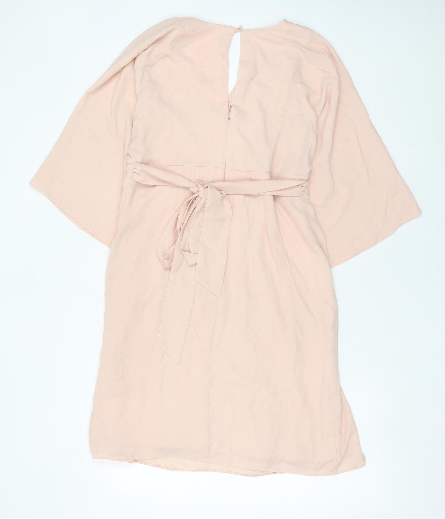 ASOS Women’s Pink Wrap Dress Size 14 Knee Length V-Neck