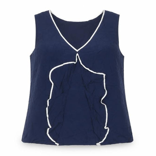 Crew Clothing Women’s Blue Sleeveless Silk Blend Blouse Size 12
