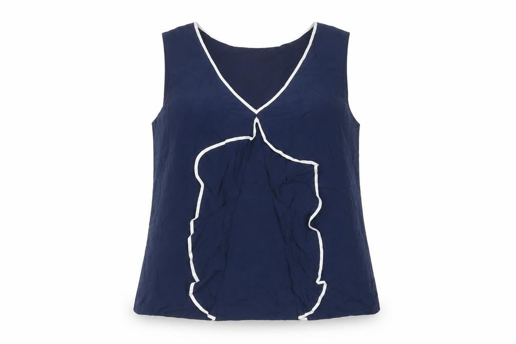 Crew Clothing Women’s Blue Sleeveless Silk Blend Blouse Size 12