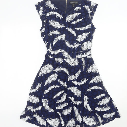 Mela London Women’s Blue Size 10 V-Neck Fit & Flare Dress
