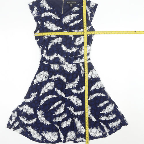 Mela London Women’s Blue Size 10 V-Neck Fit & Flare Dress