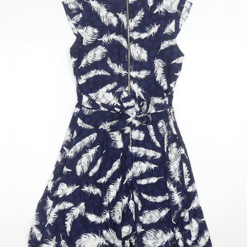 Mela London Women’s Blue Size 10 V-Neck Fit & Flare Dress
