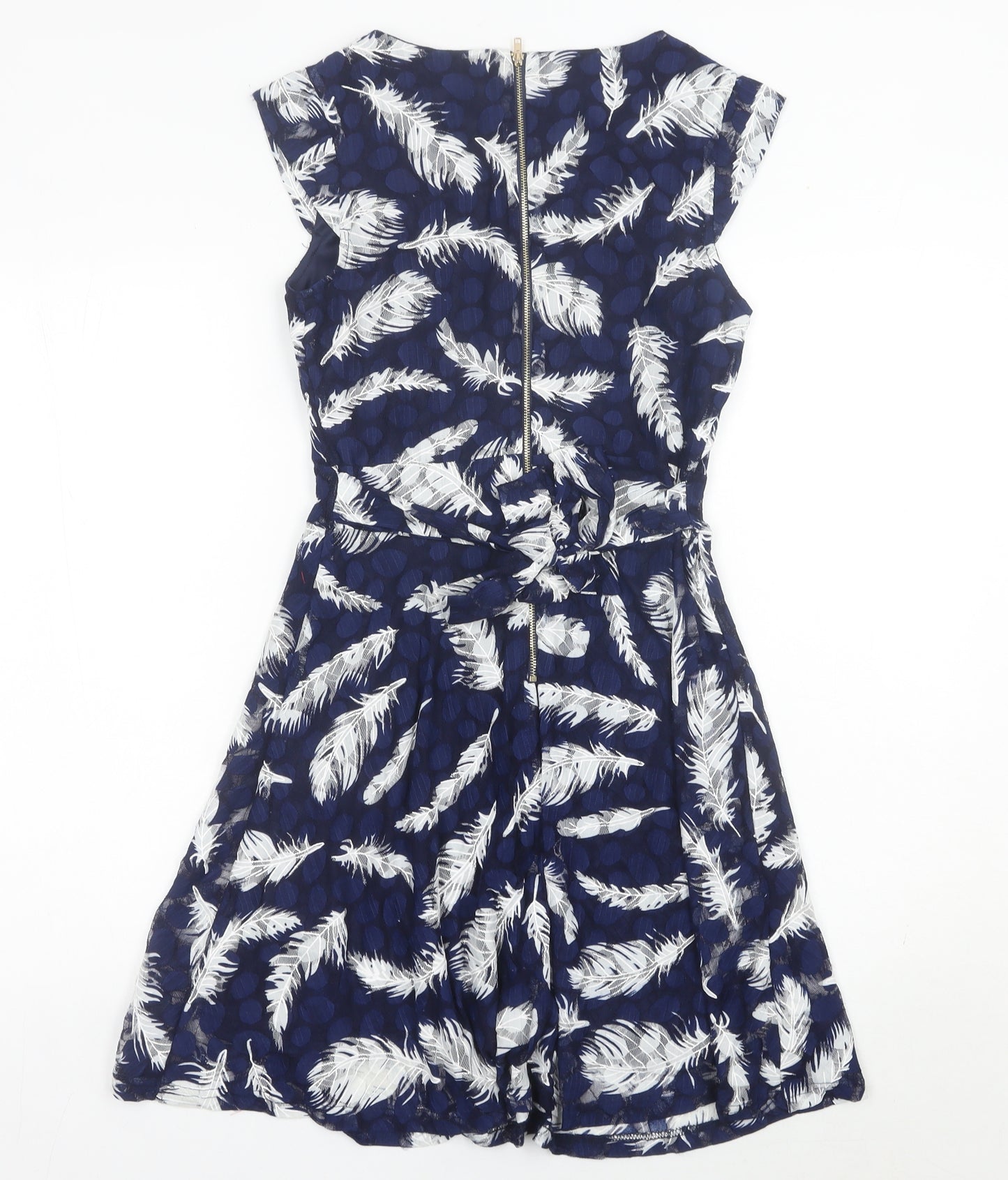 Mela London Women’s Blue Size 10 V-Neck Fit & Flare Dress
