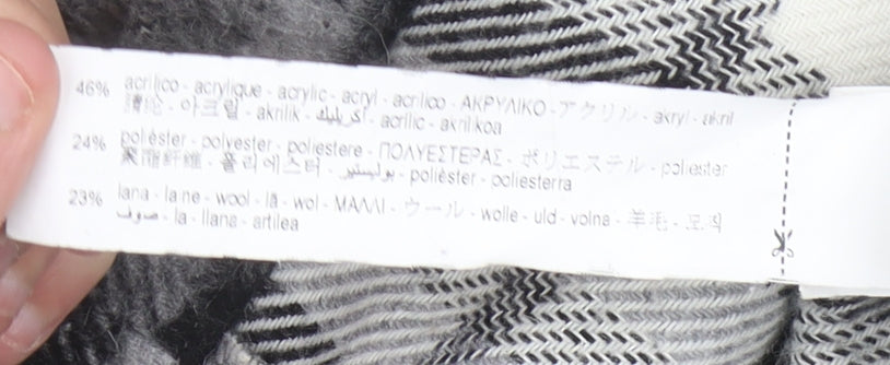 Zara Women Grey Plaid Wool Blend Shirt Jacket Size 12