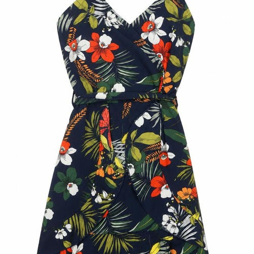 Quiz Womens Multicoloured Floral Wrap Dress Size 6 Sleeveless