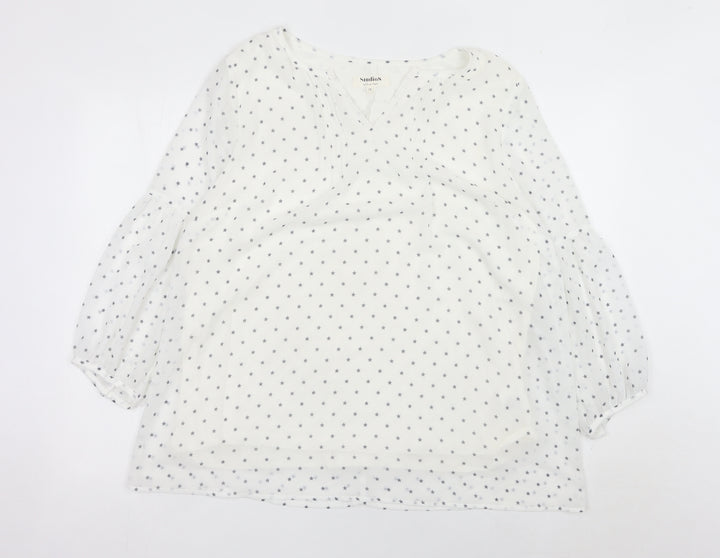 Studio 8 by Phase Eight Women’s White Star Print Tunic Blouse Size 18
