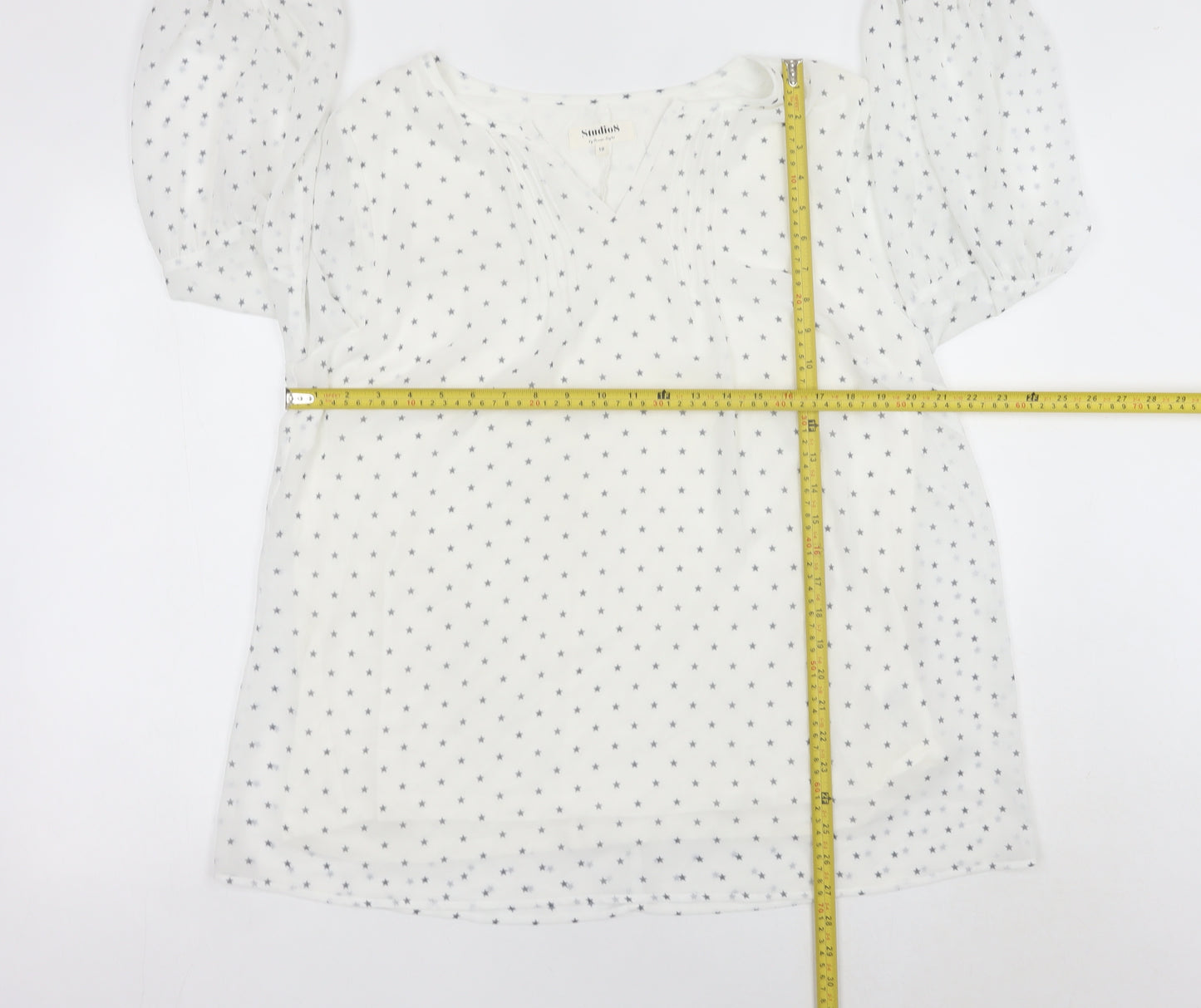 Studio 8 by Phase Eight Women’s White Star Print Tunic Blouse Size 18