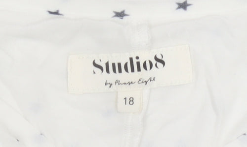 Studio 8 by Phase Eight Women’s White Star Print Tunic Blouse Size 18