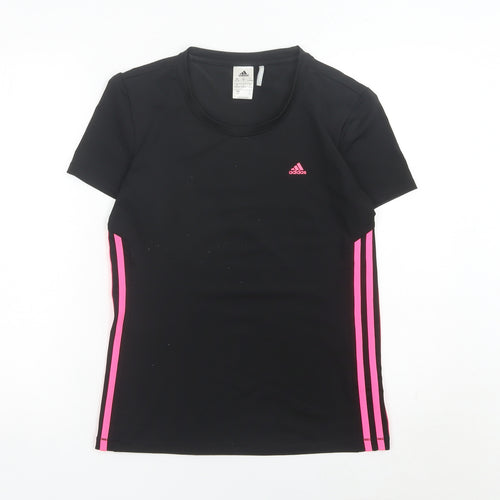Adidas Womens Black Slim Fit Activewear T-Shirt Size S