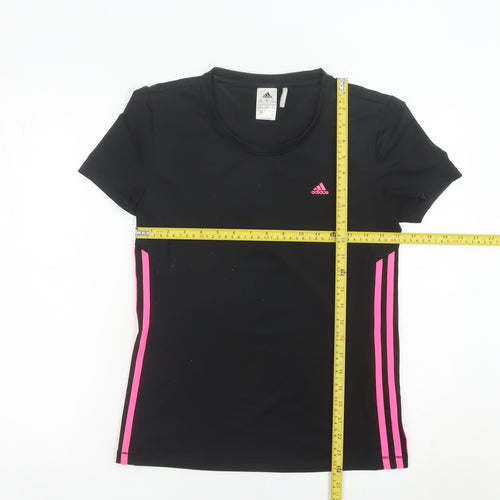 Adidas Womens Black Slim Fit Activewear T-Shirt Size S