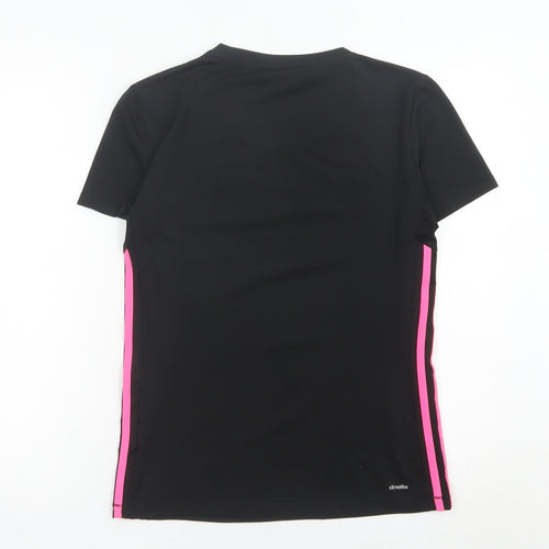 Adidas Womens Black Slim Fit Activewear T-Shirt Size S