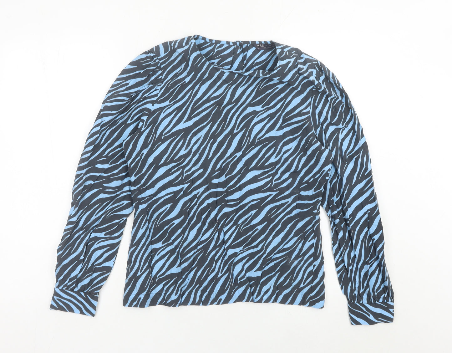 Marks and Spencer Women’s Blue Animal Print Blouse Size 10