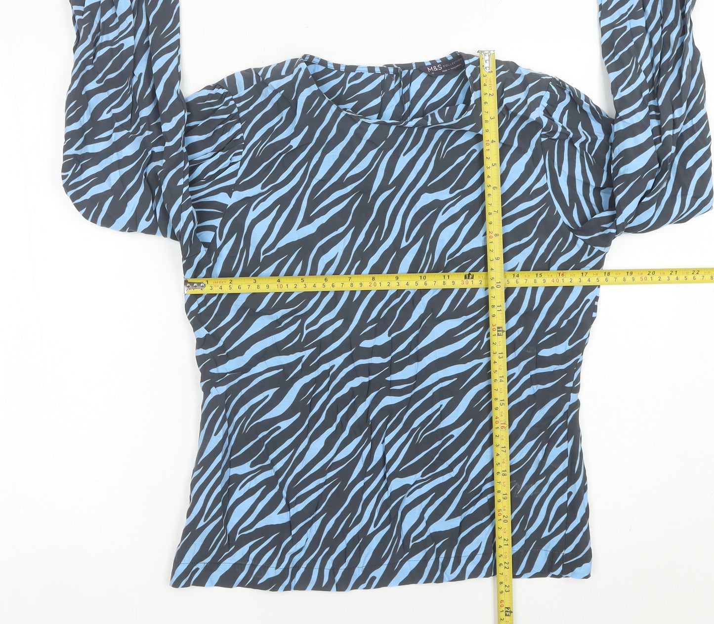 Marks and Spencer Women’s Blue Animal Print Blouse Size 10