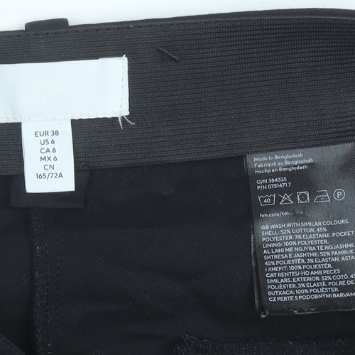 H&M Womens Black Slim Chino Trousers Size 10