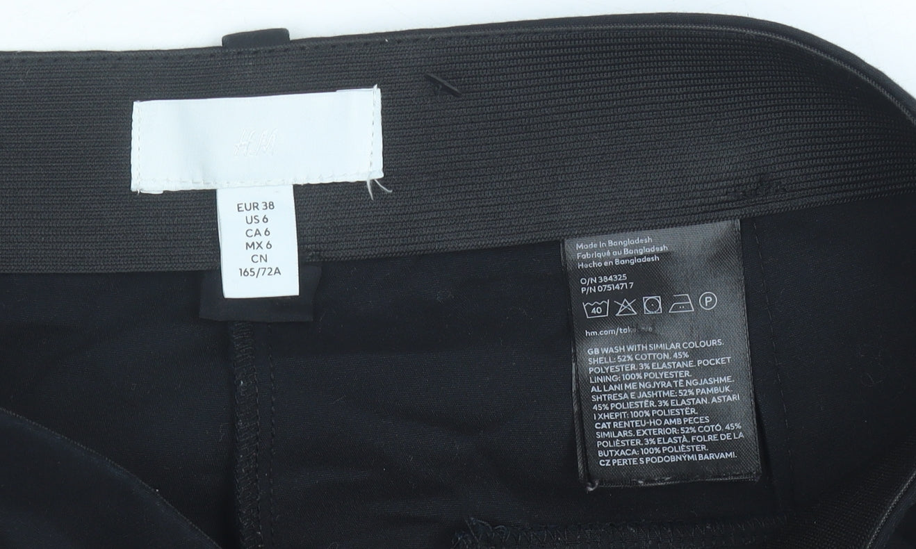 H&M Womens Black Slim Chino Trousers Size 10