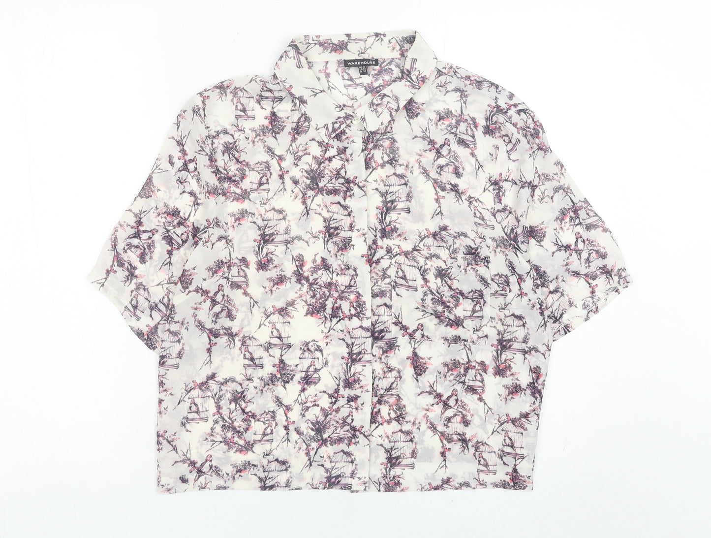 Warehouse Womens Multicoloured Floral Button-Up Shirt Size 16