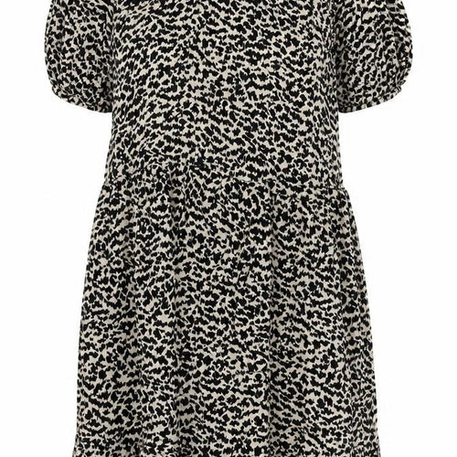 Arket Women’s Black Animal Print Shift Dress Size 10 Cupro Blend
