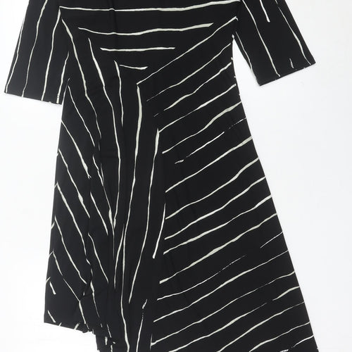 Next Women’s Black Stripe Midi Sheath Dress Size 10